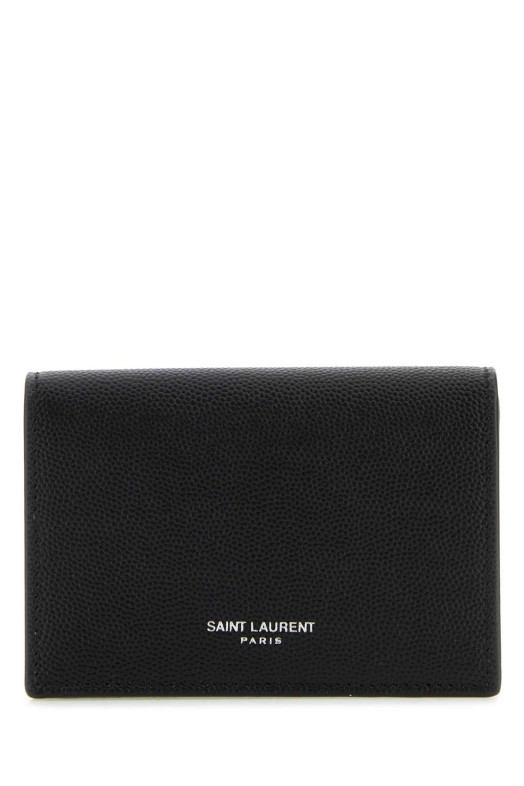 Чорний шкіряний гаманець Black SAINT LAURENT (469338BTY7N)