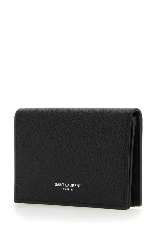 Чорний шкіряний гаманець Black SAINT LAURENT (469338BTY7N)