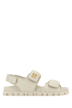 White nappa leather sandals Black MIU MIU (5X135EF01088T)