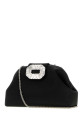 Black satin Camelia clutch Black AMINA MUADDI (CAMELIABAG)