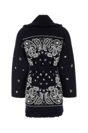 Midnight blue wool oversize cardigan ALANUI (LWHB064E26KNI0074672)