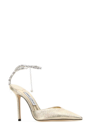 Gold fabric Saeda 100 pumps JIMMY CHOO (SAEDA100DQM)