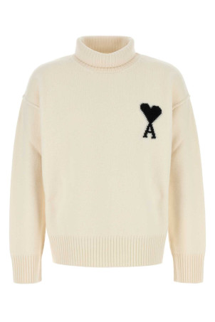 Ivory wool sweater Blue AMI (UKS839018)