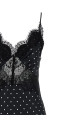 'Polka Dot Satin Lace Maxi' dress Black-grey