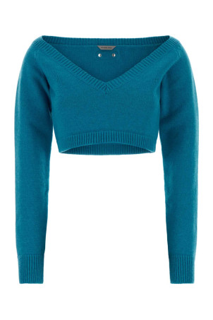 Turquoise stretch wool blend sweater BALENCIAGA (A0092NT1821)