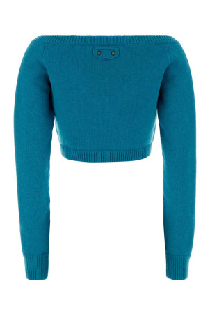 Turquoise stretch wool blend sweater BALENCIAGA (A0092NT1821)