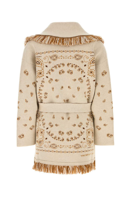 Embroidered wool blend Bandana cardigan Multicolor ALANUI (LWHB064E26KNI0020484)