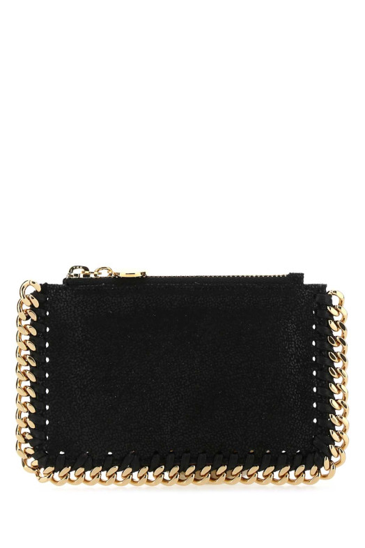 Чорний кардхолдер «Falabella» з ефектом «шаггі» від STELLA McCARTNEY (422364W9355)