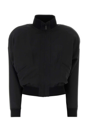 Black silk bomber jacket Black GUCCI (874134ZAU8G)