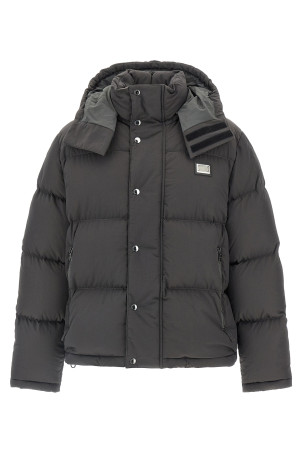 Logo patch down jacket Gray