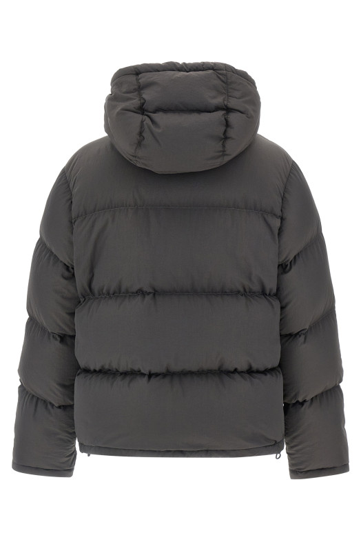 Куртка-пуховик з логотипом у вигляді нашивки, сіра DOLCE & GABBANA G9BRFTFUS28N0636