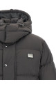 Куртка-пуховик з логотипом у вигляді нашивки, сіра DOLCE & GABBANA G9BRFTFUS28N0636