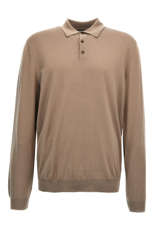Wool polo shirt Beige