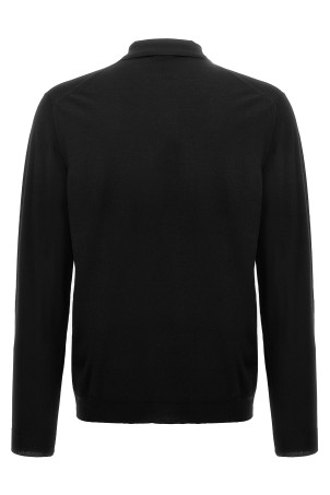 Wool polo shirt Black