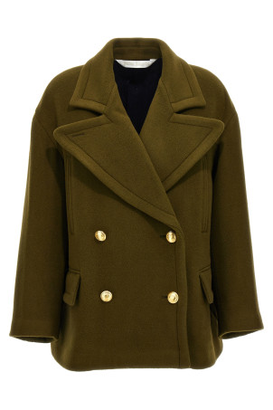 Пальто с вышивкой, зелёное PALM ANGELS PWER021F23FAB00156765676