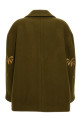 Пальто с вышивкой, зелёное PALM ANGELS PWER021F23FAB00156765676