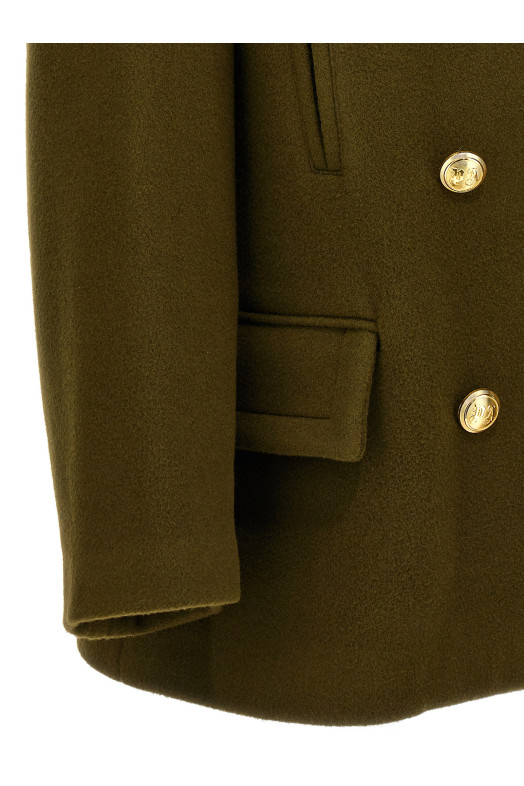 Пальто с вышивкой, зелёное PALM ANGELS PWER021F23FAB00156765676