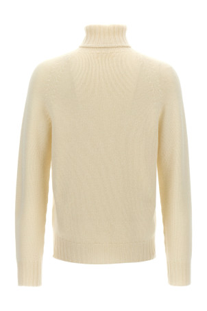 High neck sweater White