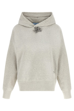 Sweatshirt with jewel pin White