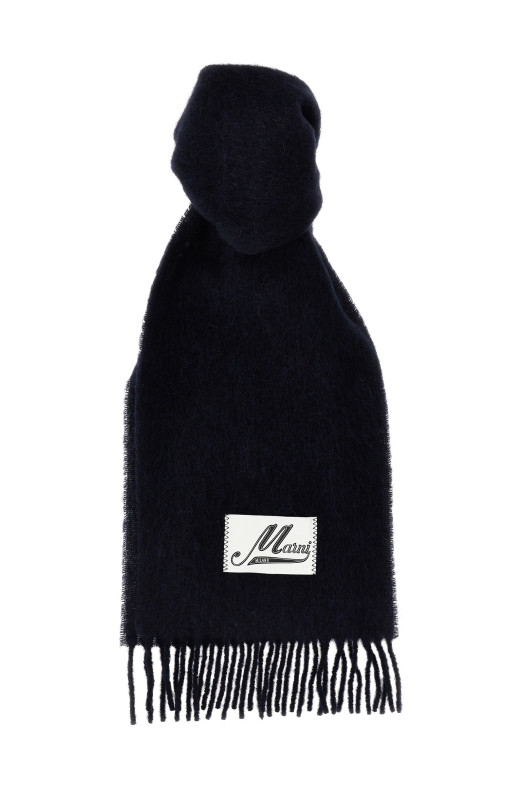Logo patch scarf Blue