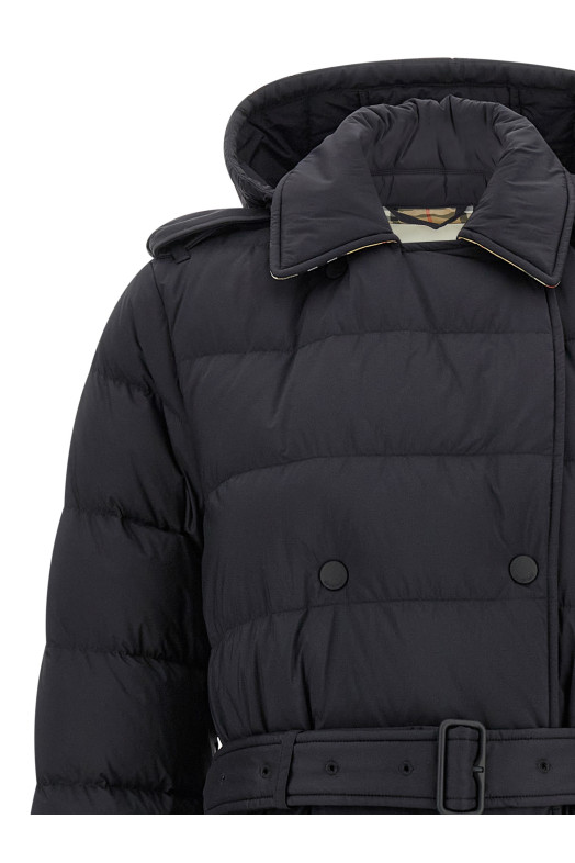 Padded trench coat Black