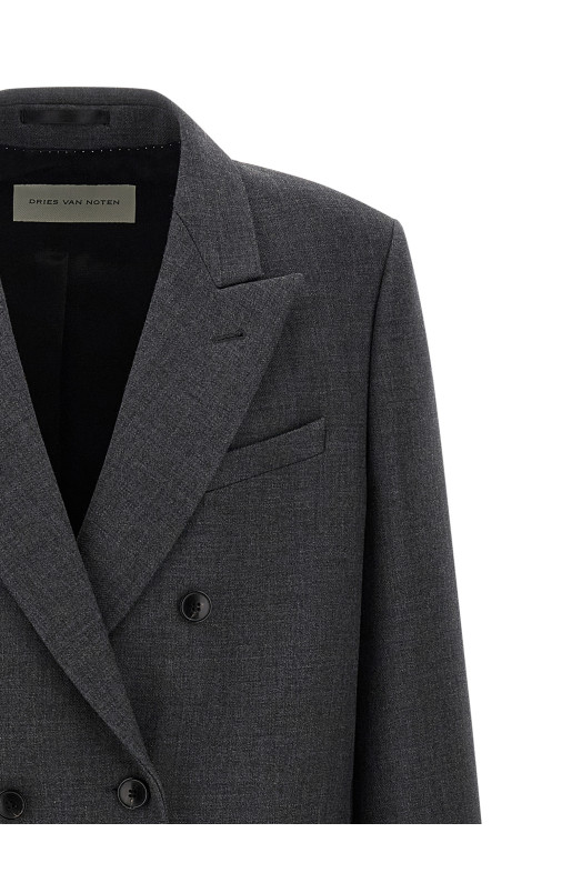 Двобортне пальто сірого кольору DRIES VAN NOTEN  2520202412058803