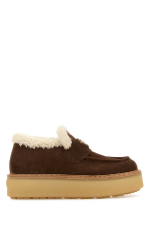 Brown suede loafers PRADA (1D717NFZD50JFT)