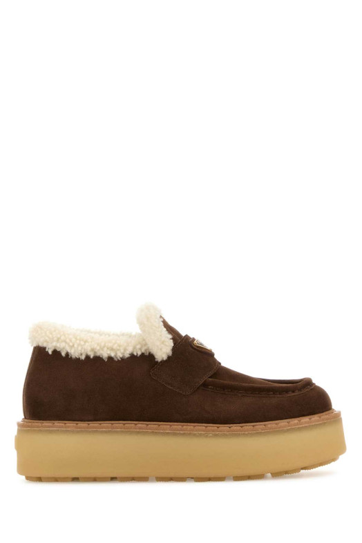 Brown suede loafers PRADA (1D717NFZD50JFT)