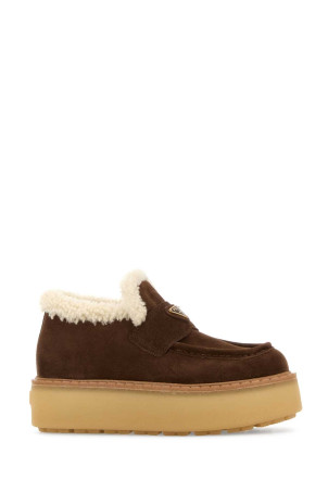 Brown suede loafers PRADA (1D717NFZD50JFT)