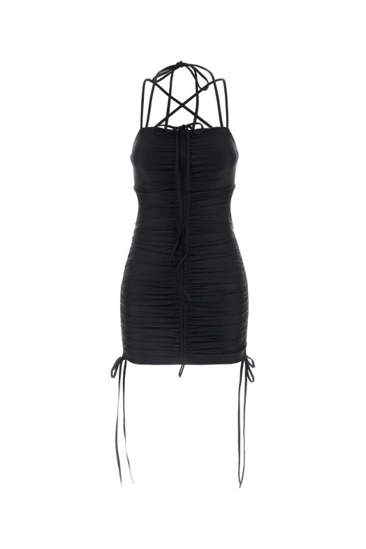 Черное мини-платье из эластичного нейлона, BALENCIAGA (794442TYK07)