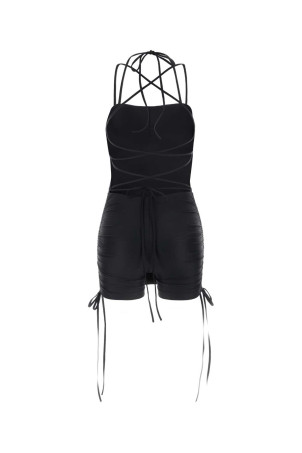 Black stretch nylon mini dress Black BALENCIAGA (794442TYK07)