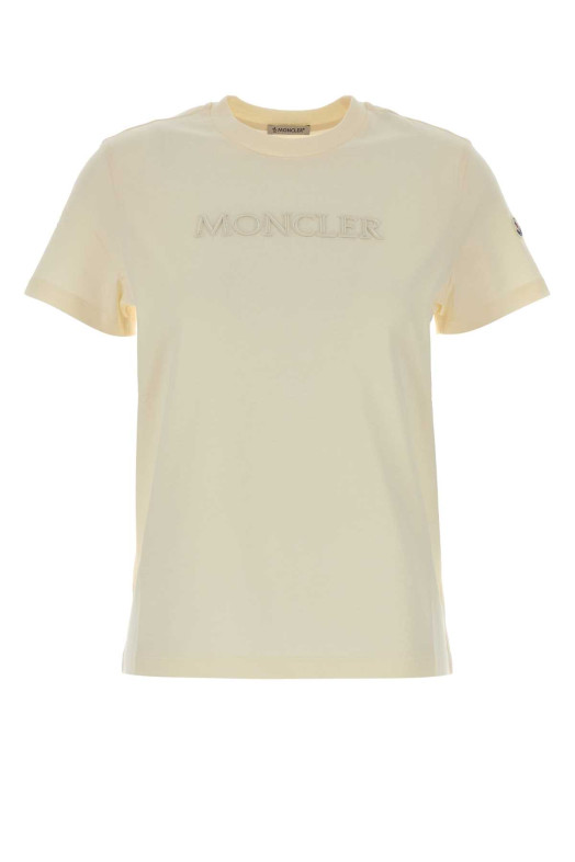 Cream cotton t-shirt MONCLER (L10938C0002189AUO)