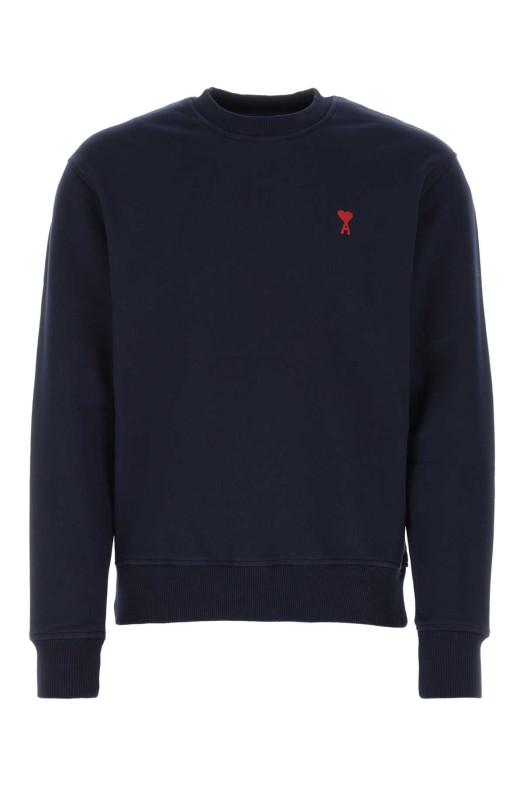 Navy blue cotton sweatshirt Black AMI (USW001730)