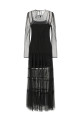 Lamé thread dress Black