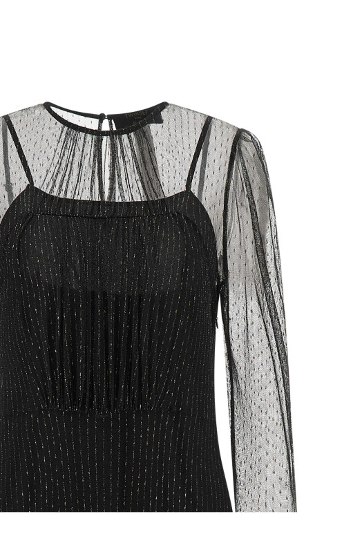 Lamé thread dress Black