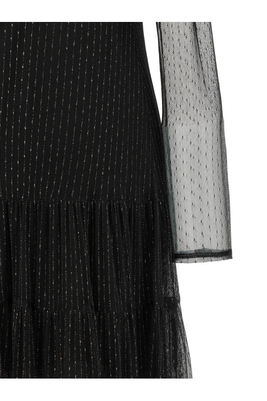 Lamé thread dress Black