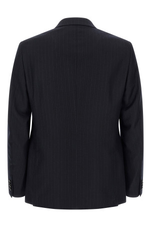 Фланелевое платье в тонкую полоску, синее ZEGNA 422070A422FT2Y7