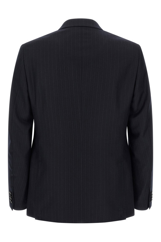 Фланелевое платье в тонкую полоску, синее ZEGNA 422070A422FT2Y7