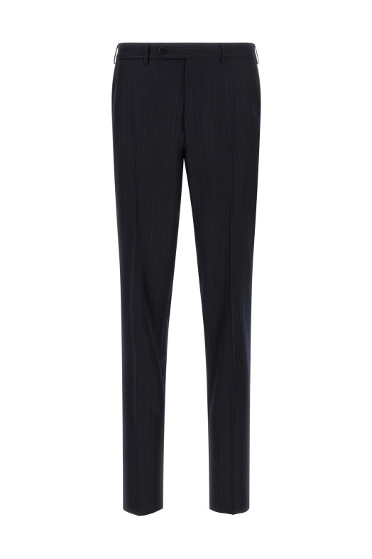 Фланелевое платье в тонкую полоску, синее ZEGNA 422070A422FT2Y7
