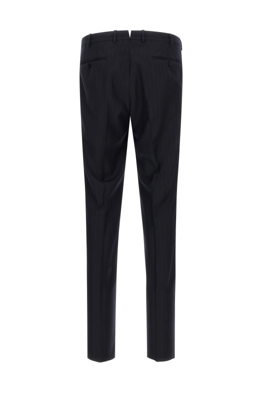 Фланелевое платье в тонкую полоску, синее ZEGNA 422070A422FT2Y7