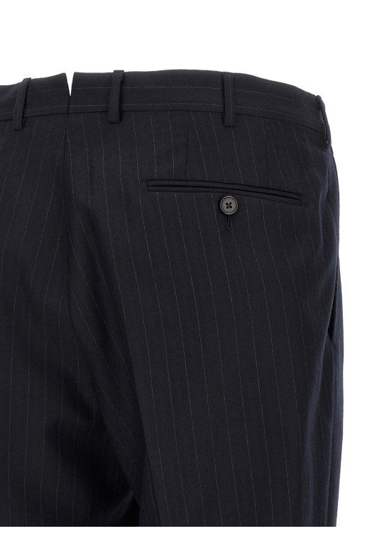 Фланелевое платье в тонкую полоску, синее ZEGNA 422070A422FT2Y7