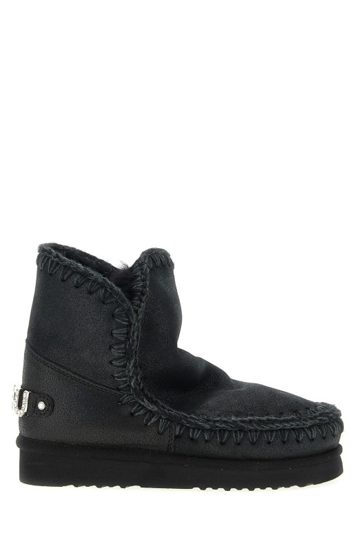 'Eskimo 18 Rhinestone Logo' ankle boots Black