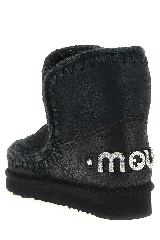 'Eskimo 18 Rhinestone Logo' ankle boots Black