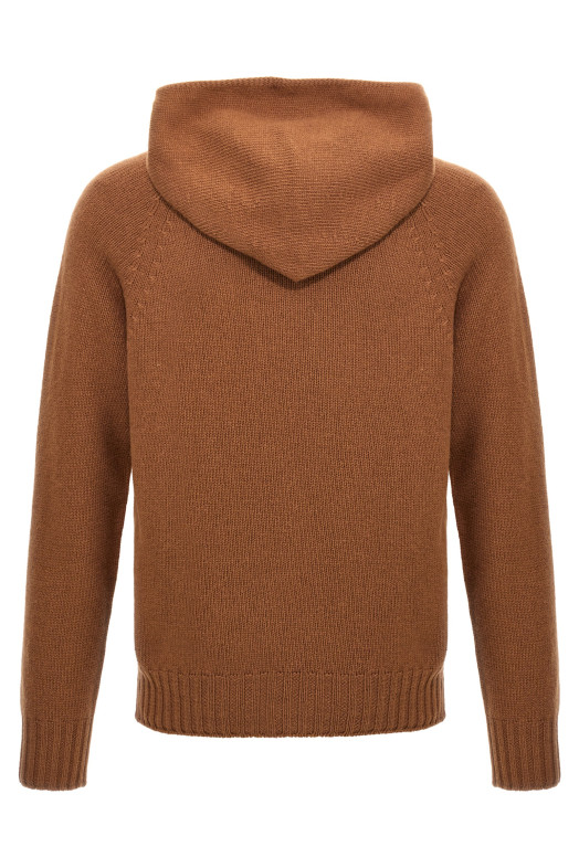 Wool hooded sweater Brown