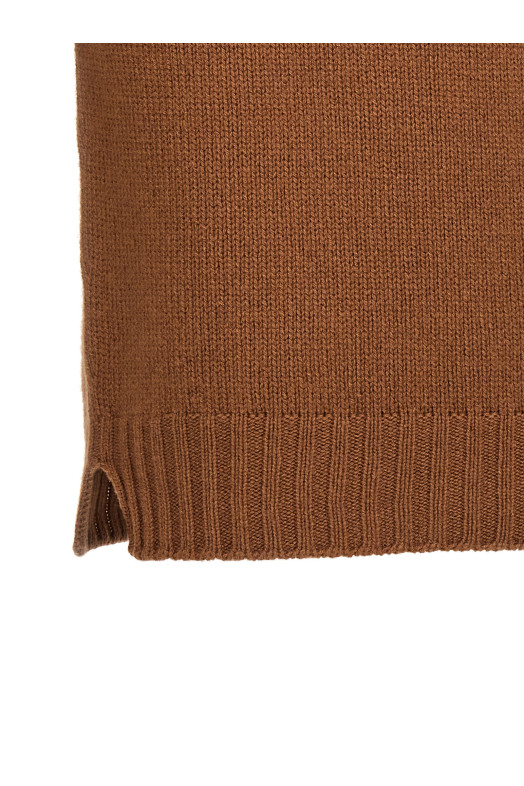 Wool hooded sweater Brown