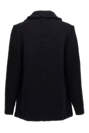 Вовняне пальто на подвійній застібці, синє COMME DES GARCONS SHIRT FNC501W241