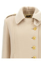 Single-breasted wool coat White