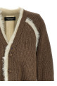 Two-material cardigan Brown
