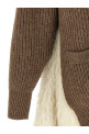 Two-material cardigan Brown