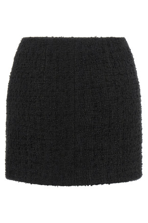 Embossed button detail miniskirt Black